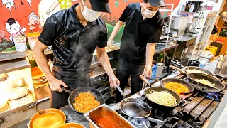 【神戸】総重量約1.0キロのデカ盛りパスタ専門店に大食いアニキ押し寄せる!7つのフライパンを両手で操る激ヤバ裏側に密着。