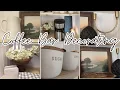 Neutral Rustic Coffee Bar Decor Coffee Bar Shelf Styling With Warm Neutrals