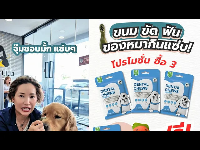 ขนมขัดฟันสำหรับสุนัข รสไก่และบรอคโคลี่