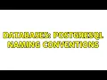 Databases PostgreSQL naming conventions 2 Solutions