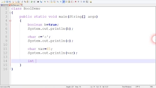 boolean and char data type in java in hindi lecture