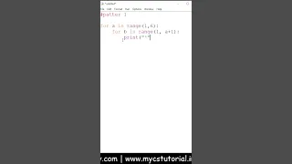How to print Right Angle Triangle Pattern in Python Pattern Printing using Nested Loop