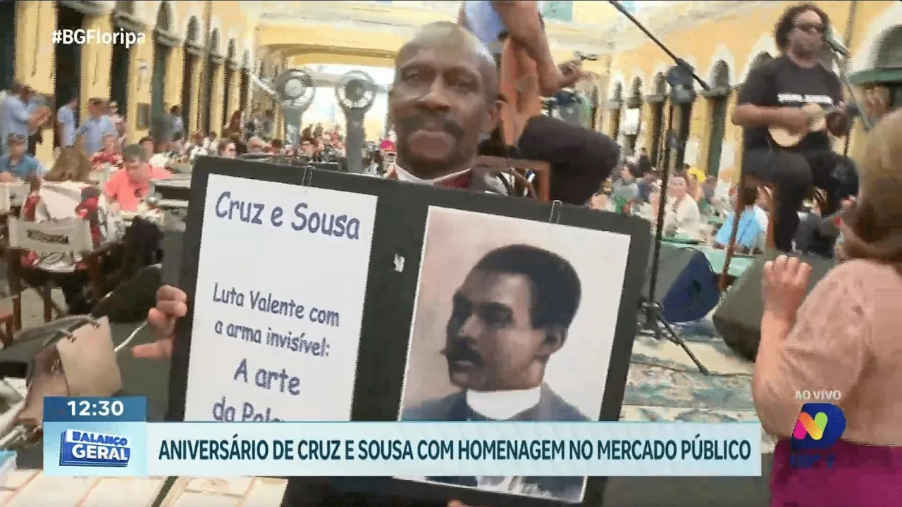 Floripa 350 celebra Cruz e Sousa com homenagem no Mercado Público