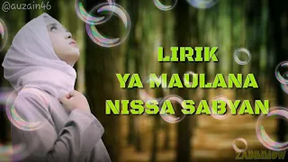 ya maulana nissa sabyan lirik 