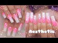 Cute Vday HOT PINK to WHITE Ombre Hearts Glitter Nails LEVEL 10 Difficulty Blend