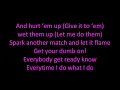 Tiësto vs. Diplo ft. Busta Rhymes - C'mon Lyrics on screen