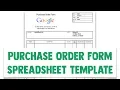 Order Form Template for Google Sheets and Excel