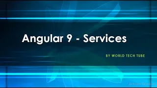 Angular tutorial - Services Learn angular 9 Services