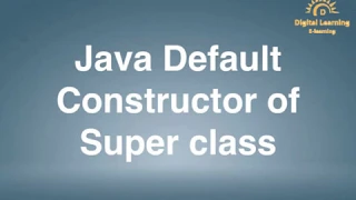 81 Java Default Constructor of Super class Online Training Download app from below link