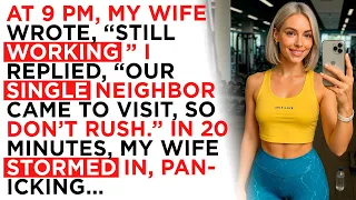 At 9 PM My Wife Wrote Still Working I Replied Our Single Neighbor Came To Visit So 