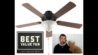 52 in Rubbed Oil Bronze Ceiling Fan with Light - Bel Air Lighting