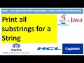 Java Program to print all substrings for a String Learn with Krishna Sandeep