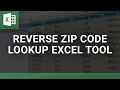 Reverse Zip Code Lookup Excel Tool