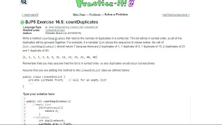 Java Practice-It 16 5 countDuplicates pt 2 implementing ListNodes LinkedLists recursion