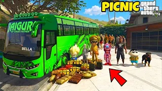 Franklin and Shinchan Plane A Road Trip With Luxury BUS From Los Santos To North Yankton IN GTA 5