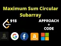 Maximum Sum Circular Subarray Leetcode 918 Arrays Hindi