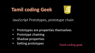 Javascript in Tamil prototypes prototype chaining Shadow properties Setting prototypes