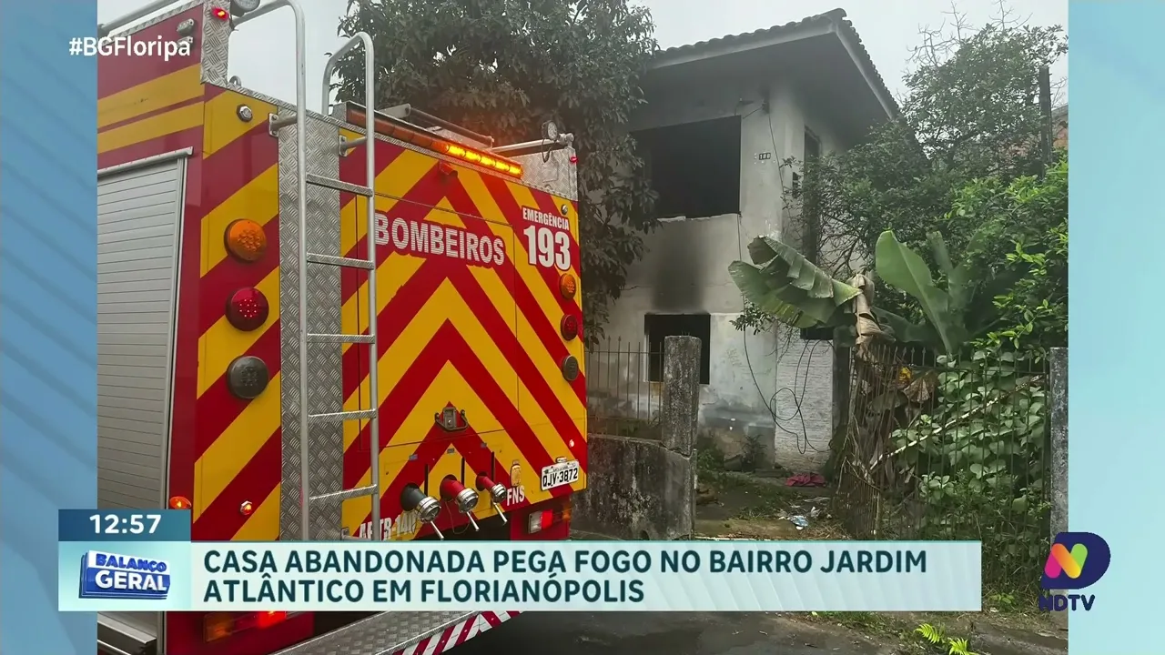 Incêndio em casa abandonada no Jardim Atlântico: sem vítimas e danos extensos