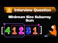 Minimum Size Subarray Sum Sliding Window Python Solution