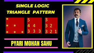 Single Logic for Triangle Pattern All type of Triangle Pattern using Java