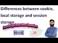 26 JavaScript differences between cookie local storage and session storage Delete a cookie