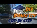 DIY Cheap Amazon Bimini Boat Top Installation and Sun Shade Cover includes Measuring Storage Ideas