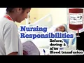 Blood transfusion Nursing responsibilities before during and after transfusion Emergency medicine