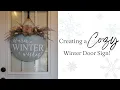 HOW TO make a Cozy Winter Door Hanger with Sola Wood Flowers DIY Winter Sign for your Front Door