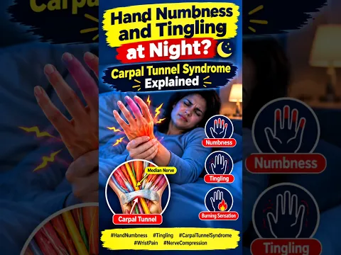 Hand Numbness and Tingling at Night? | Carpal Tunnel Syndrome Explained #shorts