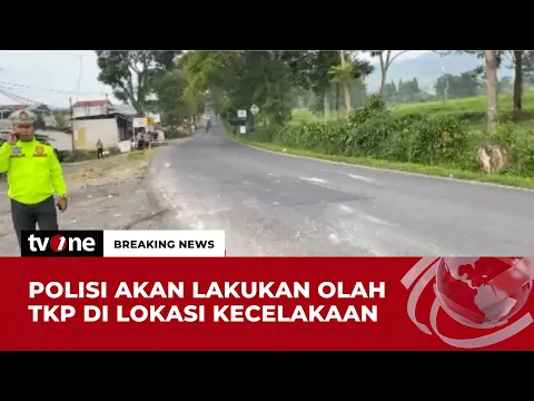 Penampakan TKP kecelakaan Bus Rombongan SMK Lingga Kencana