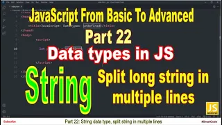 Split string in several lines String data type in JavaScript Part 22 JavaScript