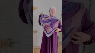واخيرا اللفة اللي طلبتوها كتير لفة حجاب طرحة عريضة مستطيل بتكون حلوة في الطرح المنقوشة 