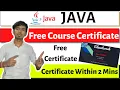 Java Free Certification Course Java Free Certificate Java Free Course