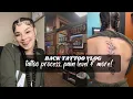 BACK TATTOO VLOG tattoo process pain level more