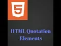 HTML Tutorials for Beginners in Hindi HTML Quotation Elements