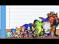 Sonic The Hedgehog Characters from Shortest to Tallest Sonic Height Comparison Animation