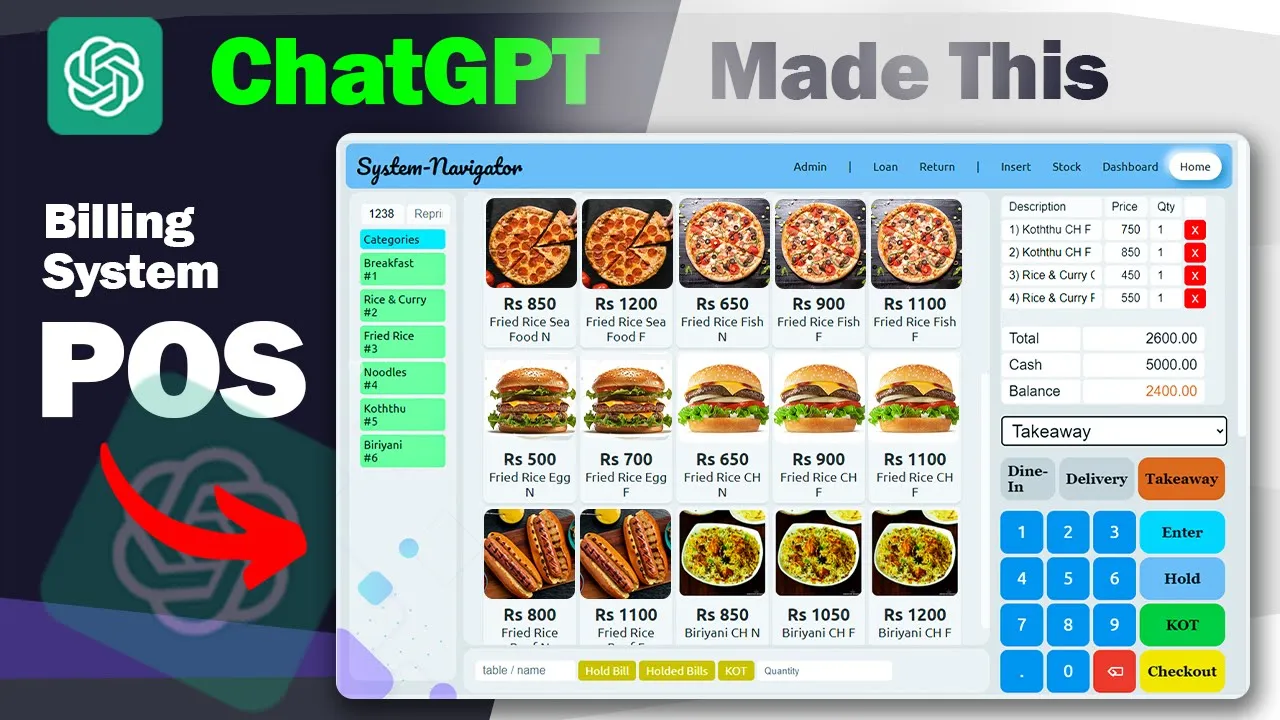 Outline Video How to Create a Cloud-Based POS System Using ChatGPT AI | HTML, CSS, JS, PHP, MySQL | website