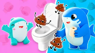 Baby Shark learns to Go Potty! | Nursery Rhymes for Kids | Shark Academy"