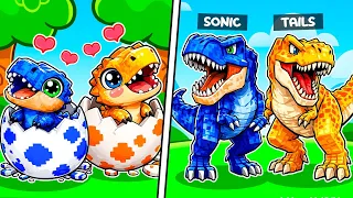 La Vida de una Familia de DINOSAURIOS en Roblox...