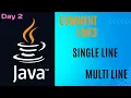 Comment Lines in Java Single-Line Multi-Line Javadoc documentation - part 1