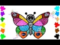 How To Draw Coloring Pages Glitter Butterfly Bee Spring Time Relaxing Music