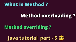 What is a method in java in Telugu method overloading method overriding Easy Learning Channel