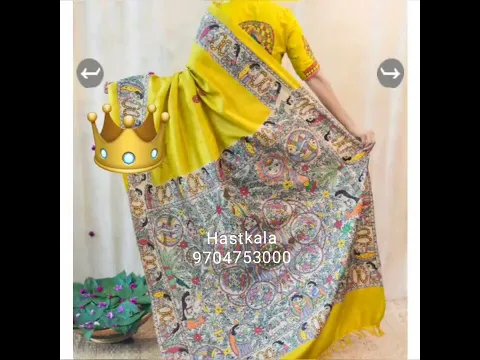 Download MP3 Pure Tussar madhubani hand painted silk saree whith silk mark #saree #madhubani #silksaree #silkmark