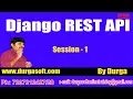 Django tutorials Django REST API Session - 1 by Durga Sir