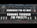 Behringer Pro VS Mini - running through the presets