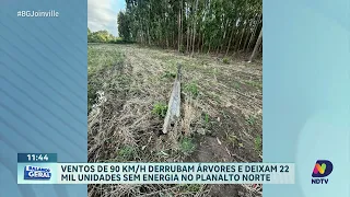 Ciclone extratropical causa ventos de 90 km/h e transtornos no Planalto Norte