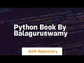 python book by balaguruswamy