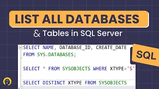 SQL Tutorial How to find all sql databases and tables in it