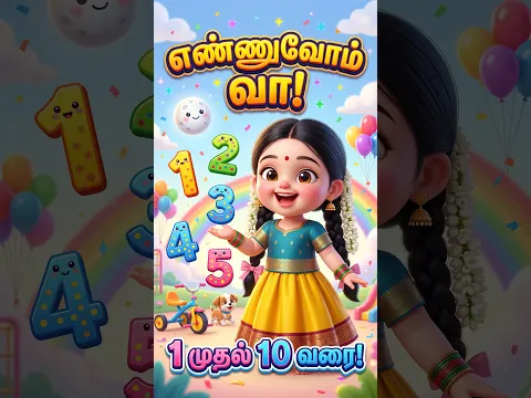 எண்ணுவோம் வா! 1 முதல் 10 வரை | Tamil Counting Song for Kids | Malli #Shorts
