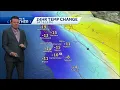 Much cooler than yesterday with temperature drops in the teens